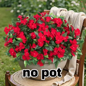 12 Bundles Artificial Impatiens Flowers, Lifelike Artificial Flower, Outdoor Silk Flower Bouquet, UV Resistant Fake Plants, Artificial Potted Flower, Flower Arrangements, Spring Summer Garden Decor, Artificial Flower Decorations