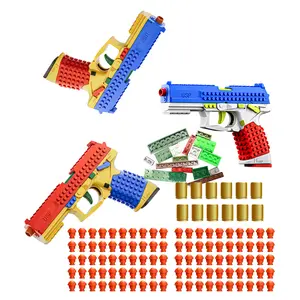 BAZILBAZOS USP Toy blaster summervibes–Tactical DIY Building Block Handle Set, Build-Your-Own Multiplayer Strategy Toy for Outdoor Team Activities, Creative Festival Gift