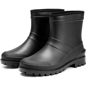 Rain Boots Men, Rubber Rain Boot Waterproof PVC Lightweight and Durable Garden Boots