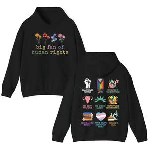 BelleHeaven  Big Fan Of Human Rights Shirt, Rainbow LGBT Sweatshirt, Radicalized by Basic Decency Crewneck, Gift For Liberal