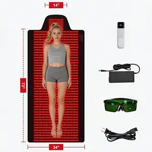 Vortro Red Light Therapy Mat for Body, 73"x 34" Red and Infrared Light Therapy Blanket with 660nm & 850nm Dual Wavelengths, 2570 LEDs Infrared Light Therapy for Full Body Pain Relief, Improved Sleep