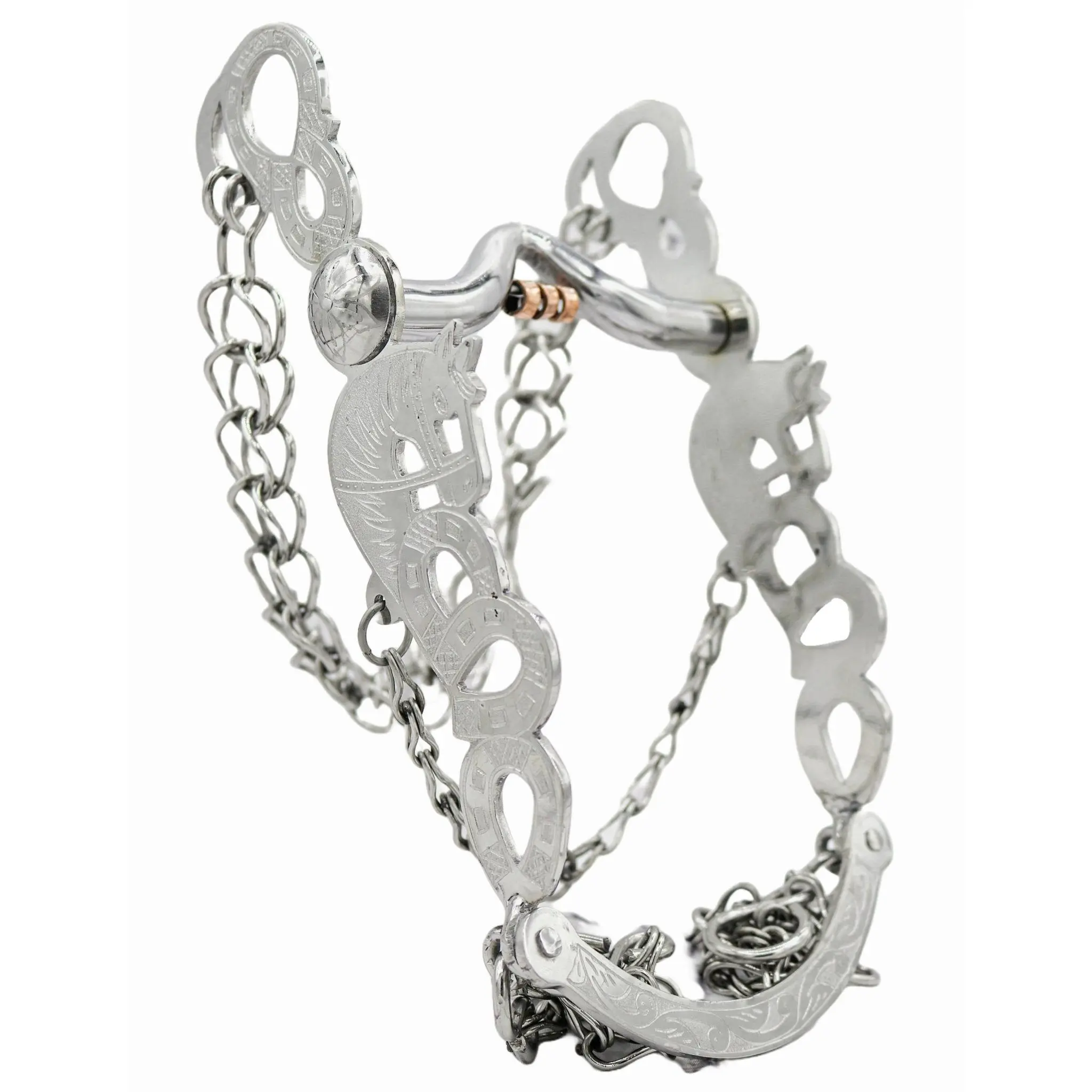 5 1/2" Horse Stainless Steel Charro Bit Freno Horseshoe