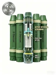 Features a self-cleaning function, 5 or 2 large-capacity emergency survival water straws, a lightweight reusable personal filter, EPA certified with a bacteria removal rate of >99.9999%, suitable for camping, hiking, cycling, and emergency preparedness