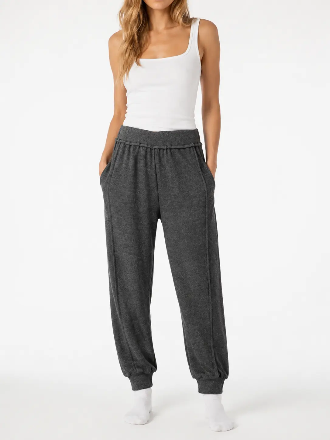 Charcoal Gray Jogger Pants – Soft Pull-On Lounge Sweatpants