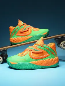 Unisex Fashion Basketball Shoes, Hoops Shoes, Breathable Mesh Upper, Rubber Anti-Slip Sole, 10 Colors, Sizes 36-45, Ideal for Sports and Daily Wear