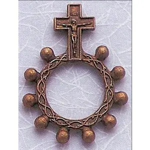 Copper Tone Metal Rosary Ring – A Compact and Elegant Devotional