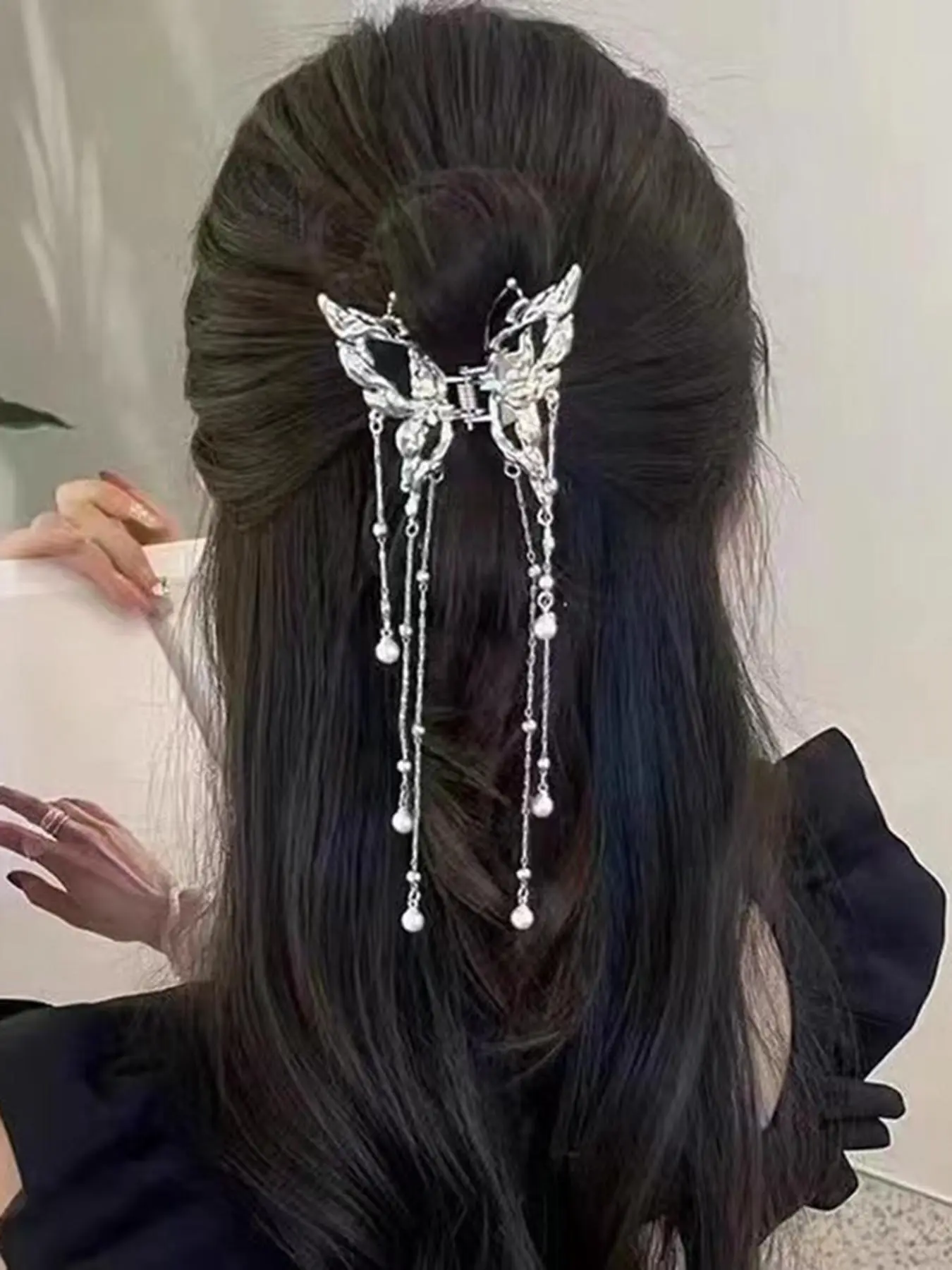 Elegant Butterfly Design Tassel Hair Claw, Fashionable Hair Accessories for Women & Girls, New Casual Versatile Hair Accessories for Daily Wear, Hair Clips, Decorative Hair Clips, Hair Barrettes