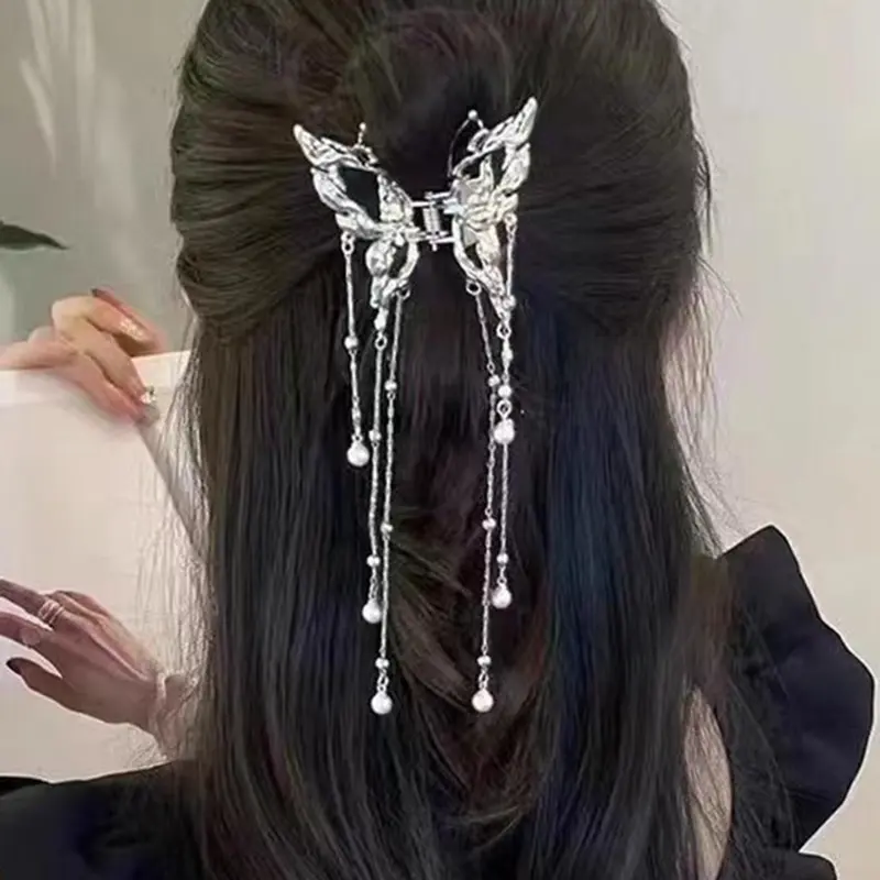 Elegant Butterfly Design Tassel Hair Claw, Fashionable Hair Accessories for Women & Girls, New Casual Versatile Hair Accessories for Daily Wear, Hair Clips, Decorative Hair Clips, Hair Barrettes