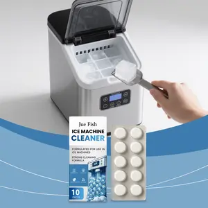 Ice Maker Cleaning Tablets, Scale Removal Ice Crusher Cleaner, Odor Elimination Dishwasher Care, 1 Box/2 Boxes Set