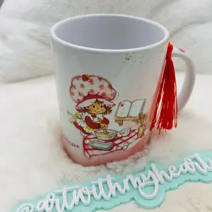 Strawberry Shirtcake & Friend Mug with Red Tassel Artwithmyheart Design