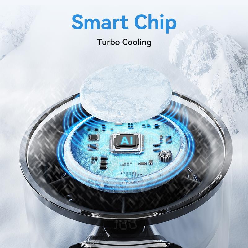 Mini Portable Fan  | Pocket Hurricane Fan | Turbo Boost Output | Adjustable Speed | Digital Display | Perfect for: Office, Library, Camping, Sports, Kitchen Aid, Industrial Workshop