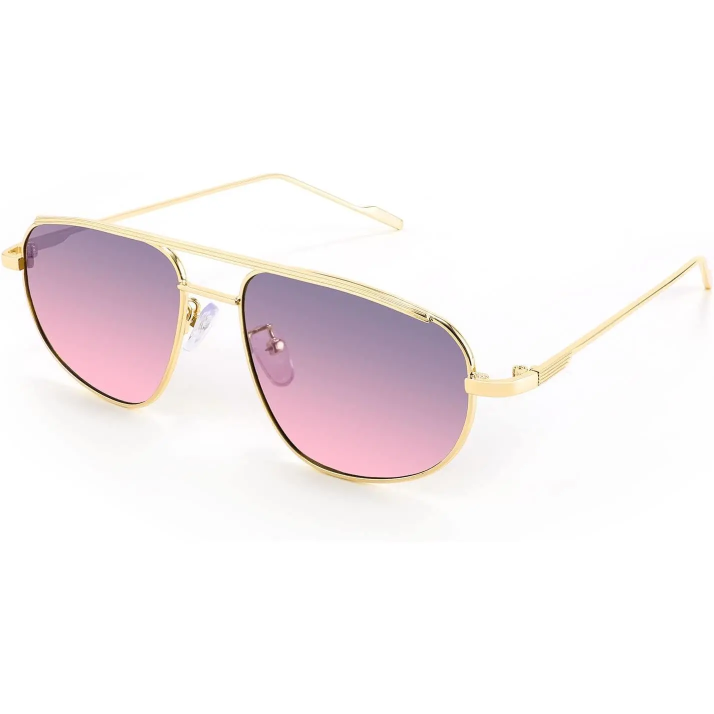 FEISEDY Retro Trendy Aviator Sunglasses Women Men 90s Small Vintage Glasses Stylish Gold Metal Oval Sunglasses B2906