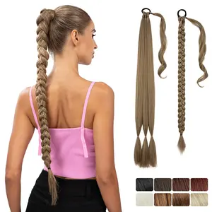 Natural Double Ponytail Synthetic Wrap Braid Ponytail Hair