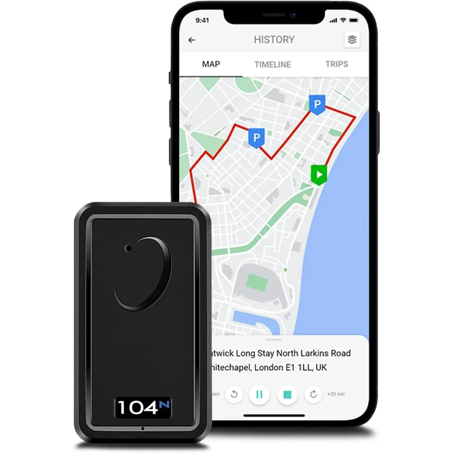 104n 4G LTE GPS Tracker for Vehicles - Magnetic Rechargeable Portable Device with Long-Lasting Battery, Real-Time Location Monitoring, Android Compatibility for Business Asset Tracking (Cars, Vans, Motorcycles)