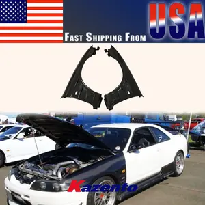 For Nissan Skyline R33 GTR BN Style Carbon Fiber Front Fender Pair Replacement US WAREHOUSE CLEARANCE SALE