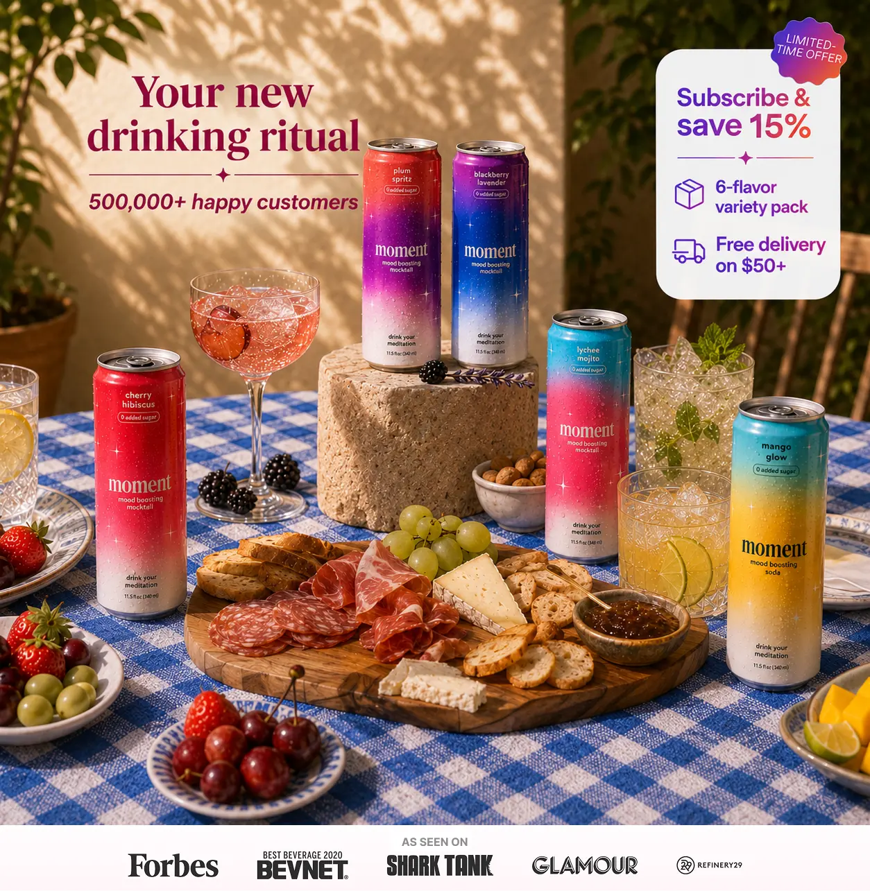 Mood Boosting Soda | 6-Pack Variety & 12-Packs - Botanical Wellness Drinks with Premium Ingredients