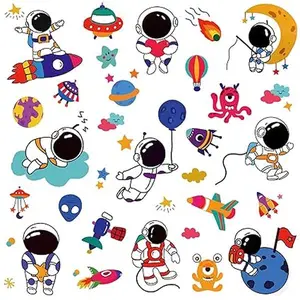 Space Temporary Tattoo Kids, 70 Styles Fake Cute Astronaut Rocket Planet Tattoo Stickers Waterproof for Boys and Girls Children Party Birthday Decorations Favors Supplies Gifts