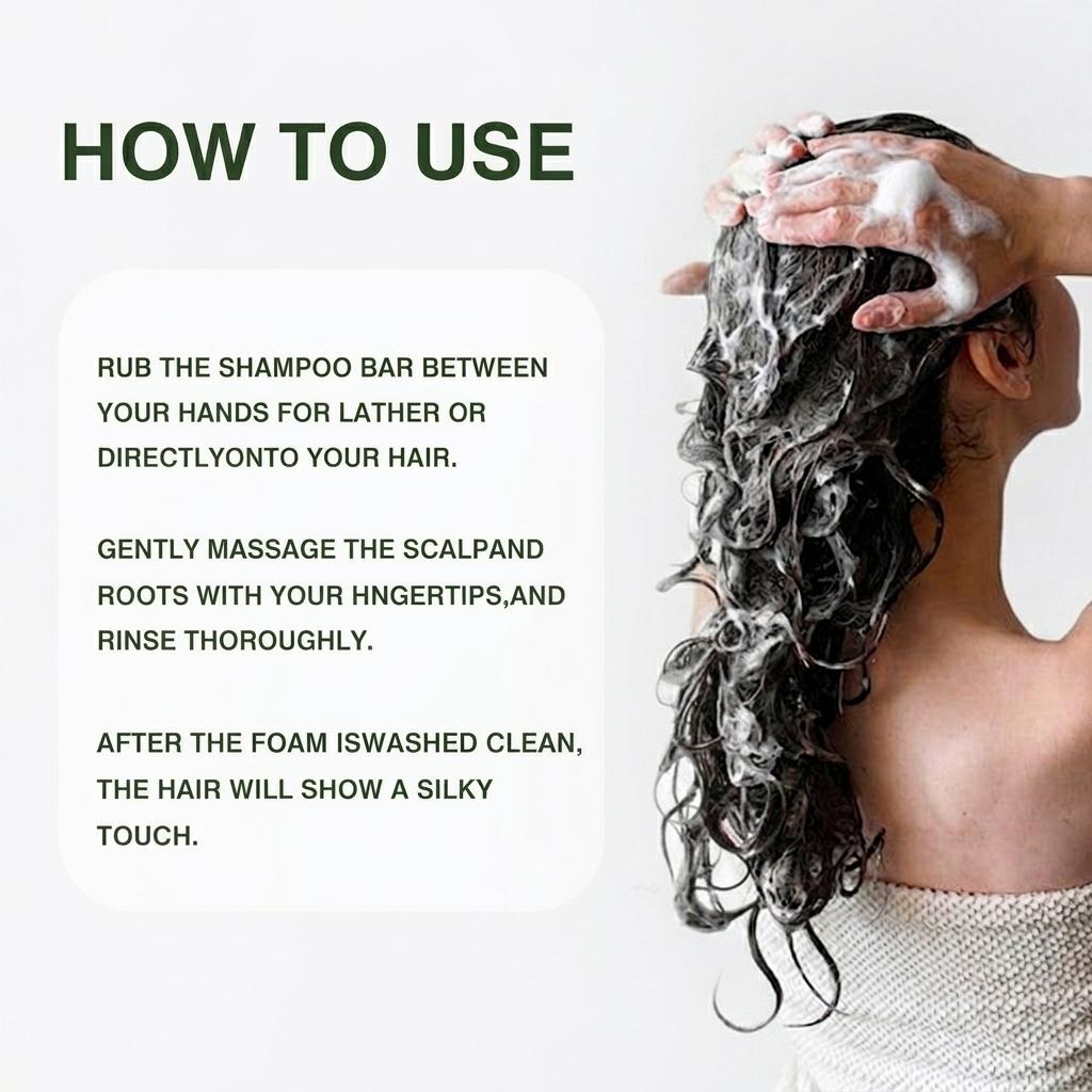Nature Triangle Shampoo Bar Nature Seven Green Soap Shampoo Usman Grass for Healthy Hair Growth Calming Strengthens Hair Reduces Loss for Women & Men