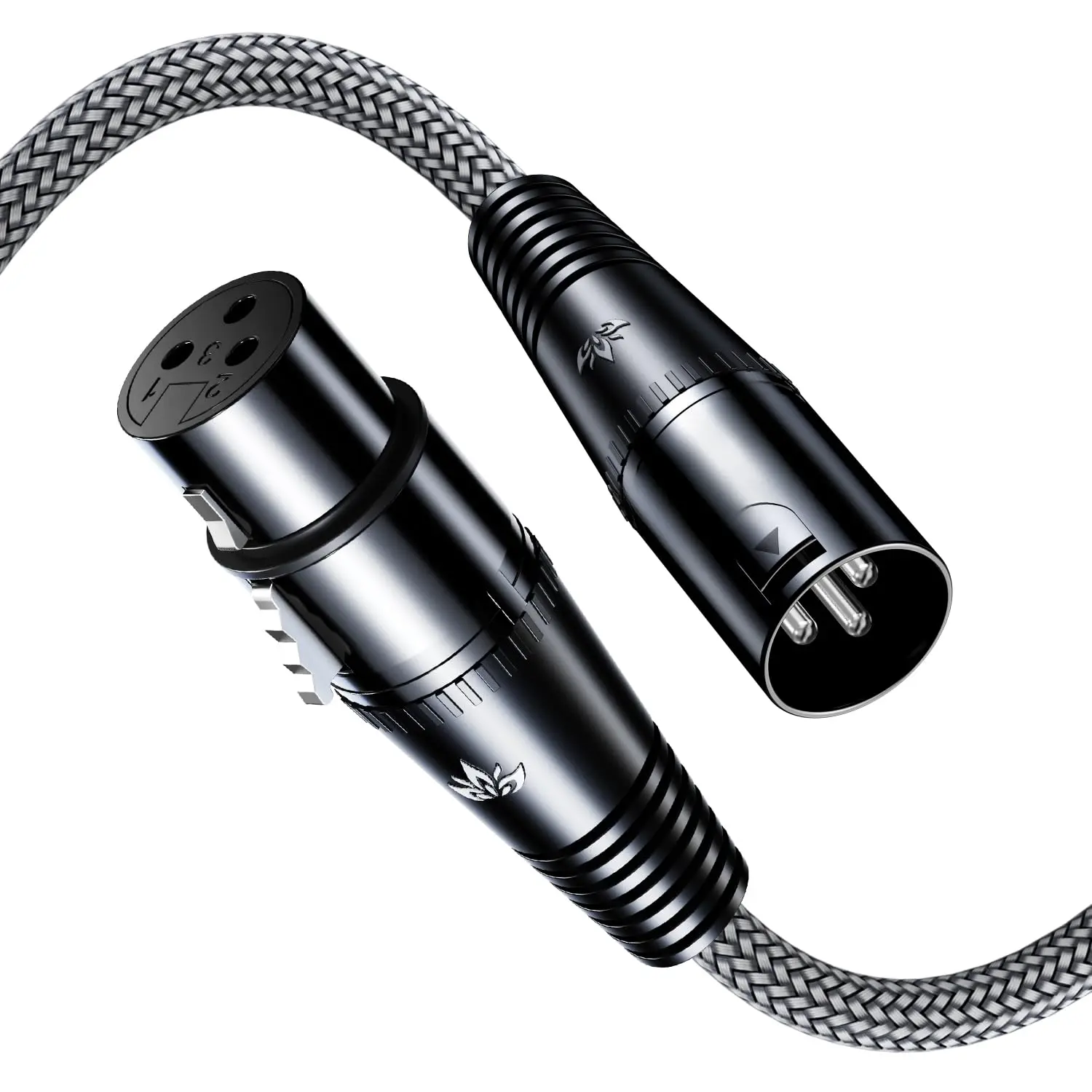 XLR Microphone , 4FT/1.2M -Free Copper Male to Female 3-Pin Balanced XLR Mic Cables, Nylon Braided Shielded  for Mic Mixer, Recording Studio, Podcast