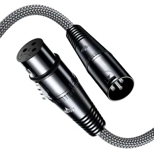 XLR Microphone , 4FT/1.2M -Free Copper Male to Female 3-Pin Balanced XLR Mic Cables, Nylon Braided Shielded  for Mic Mixer, Recording Studio, Podcast