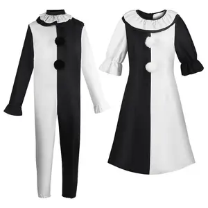 Art Movie Terrifier Clown Cosplay Costume Jumpsuit for Men Women Halloween Carnival Party Role Play Outfit Art The Clown Suit