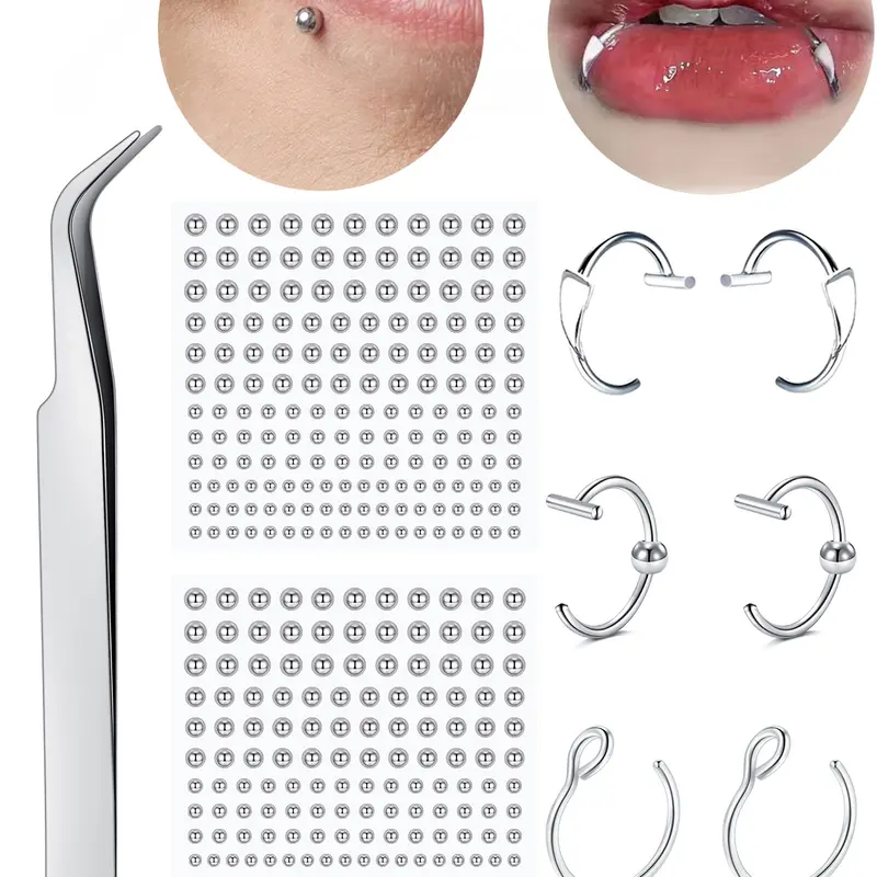 Fake Lip Ring Fake Lip Piercing Fake Piercings Fake Nose Ring Hoop Fake Face Piercing Fake Lip Stud Fake Nose Stud Stick on Fake Eyebrow Piercing Fake Eyebrow Ring Fake Piercing Balls Nose Jewelry Nose Rings Hoops Body Jewellery Mouth Rings