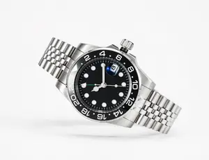Men's Automatic Dive Watch — Black Ceramic Bezel, Sapphire Crystal, Automatic Movement, Luminous Dial, Stainless Steel Jubilee-Style Band