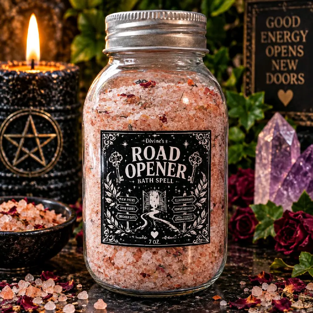 Divine’s Road Opener Bath Spell + Candles  Bundle Set