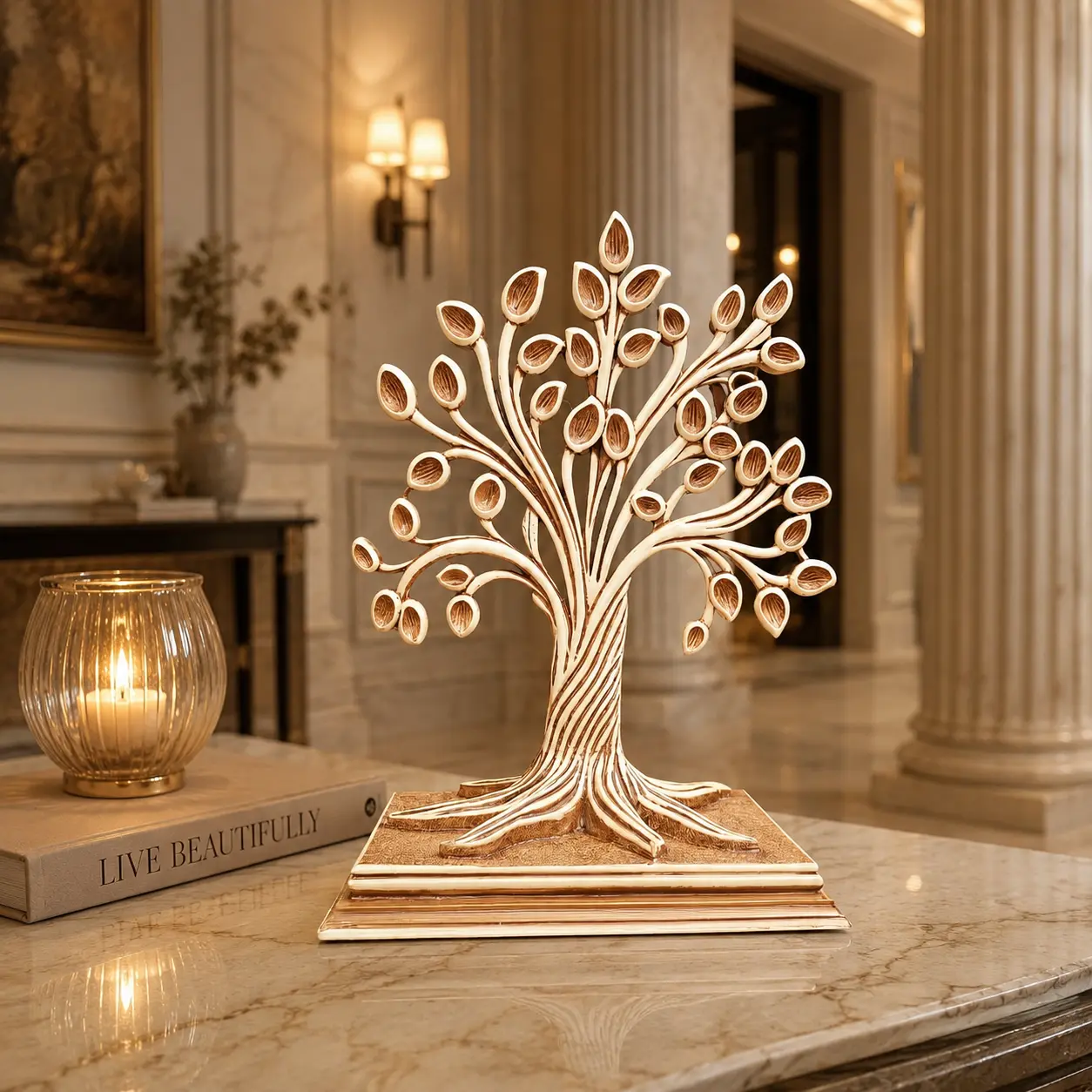 Museum-Quality Rosewood Tree of Life Sculpture | Hand-Carved from 100+ Year Old Seasoned Rosewood | Heirloom Artisan Masterpiece | Fully Finished 360° Statement Artwork