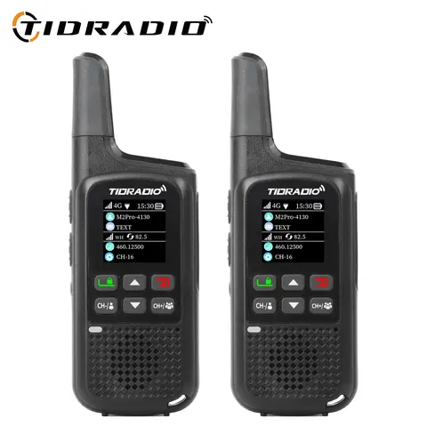 TIDRADIO M2PRO Walkie Talkie Global 4G PoC & FRS Hybrid Radio Included 1 Year Free Data SIM Card, Dual-PTT, Dual Standby, Odmaster App,Blackouts Compatible