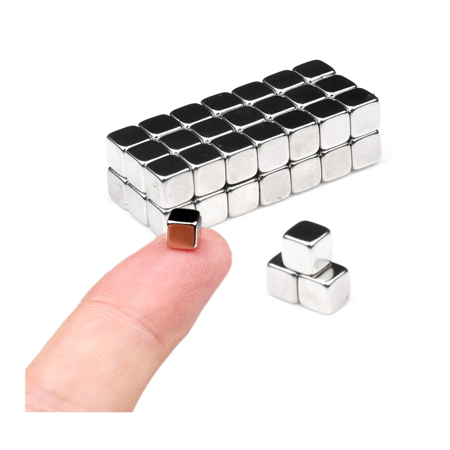 Magnet Cubes Set, 45-Pack Stacking Cubes - 5x5x5mm Small Squares for Home Decor, Refrigerator Use, Stacking Magnets