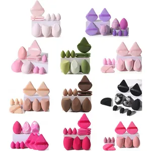 9pcs Cosmetics Makeup Tool Set with 3pcs Makeup Sponges, 3pcs Mini Makeup Sponges, 3pcs Triangle Powder Puff, Essential Beauty Accessories for Flawless Application