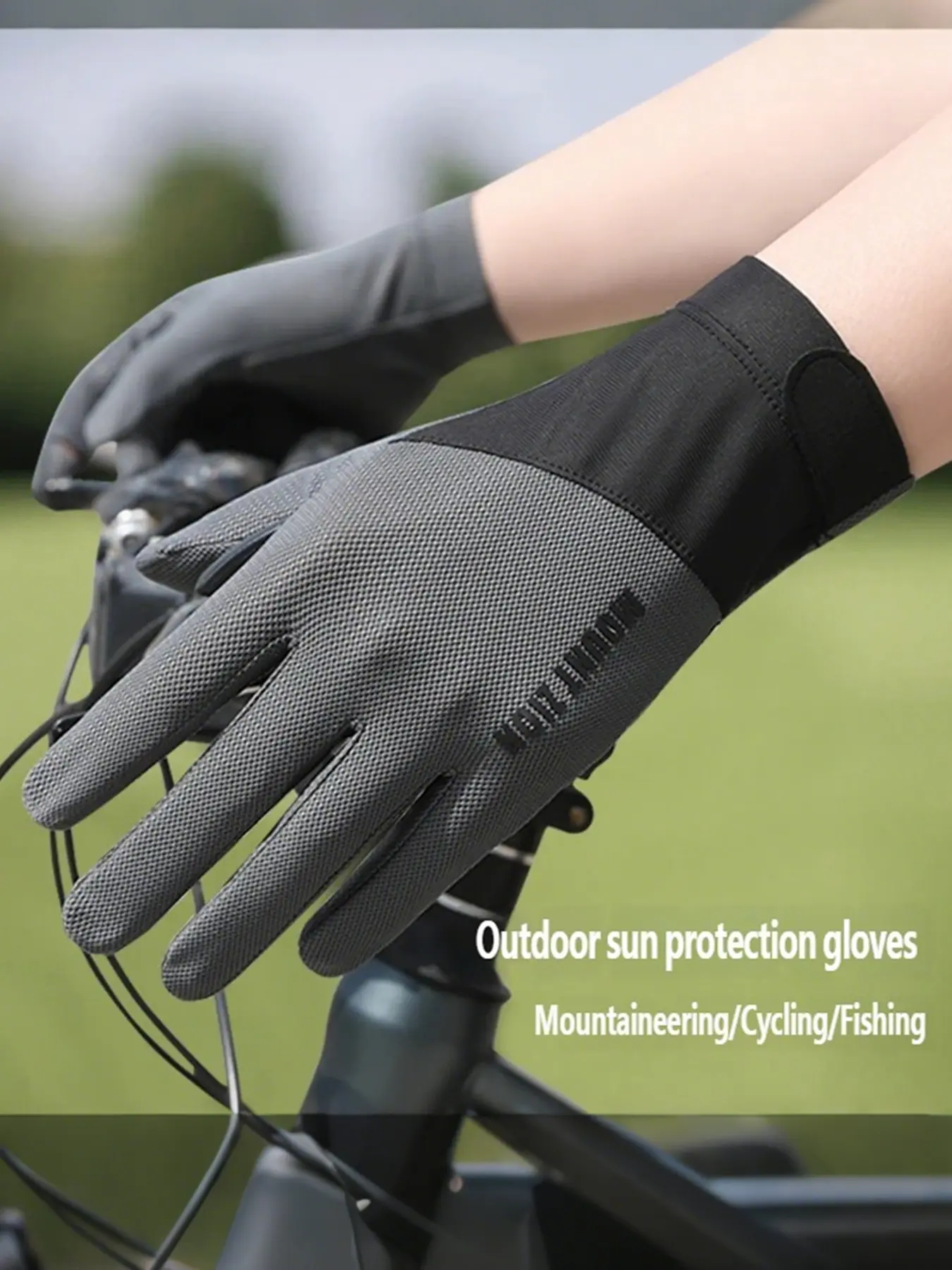 Men's Lightweight UV Protection Ice Silk Cycling Gloves, High Elasticity Outdoor Driving Summer Bike Gloves, Comfortable and Breathable