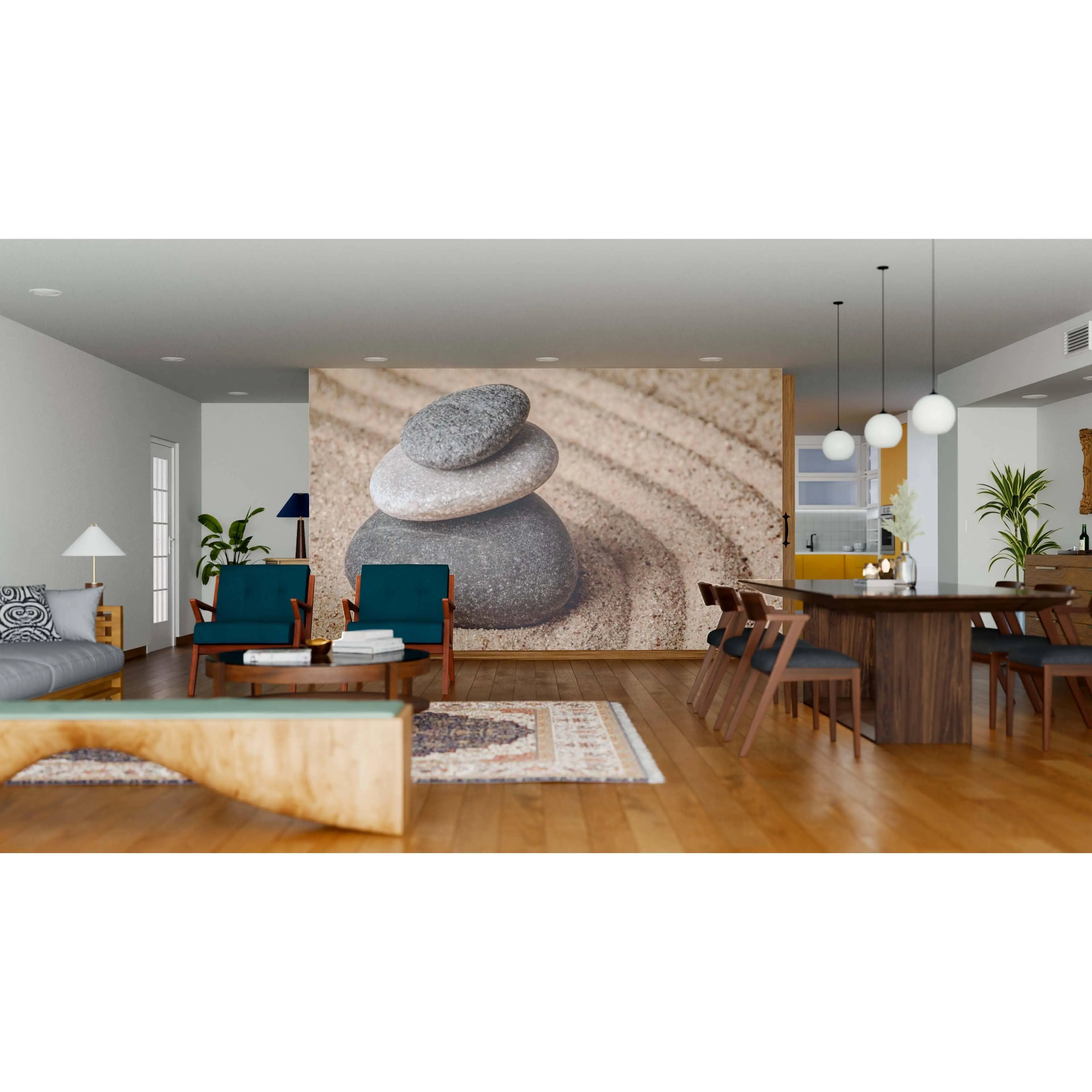 Japanese Zen Stone Garden Wall Mural