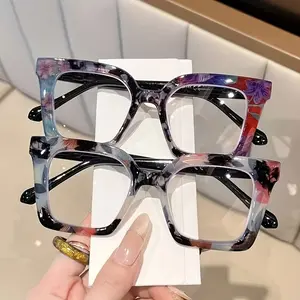 New Fashion Retro Square Floral Reading Glasses, High Definition, +1.0 to +4.0 Strength, Lightweight Durable PC Material, Daily Use