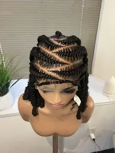 Ready to ship next day, full lace cornrow braided wig.