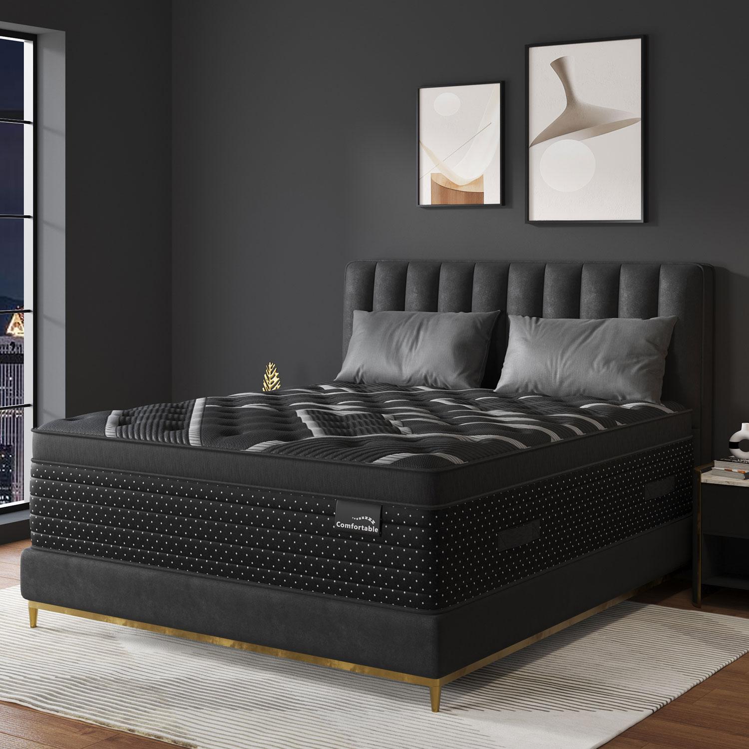 12/14 Inch Twin Full King Queen Mattress , Hybrid Mattress in a Box, Memory Foam and Individual Pocket Springs, Edge Support, Motion Isolation & Pressure Relief, Medium Firm