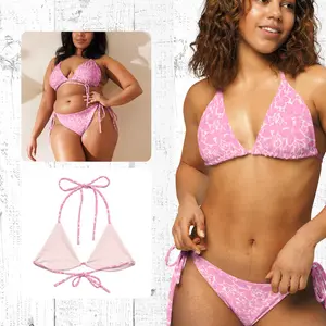 Romantic Floral Couples Swimwear - His & Hers Tropical Beach Honeymoon Matching Bathing Suits. Pink Swimwear