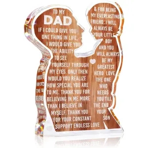 Dad Gifts from Son for Christmas,Stocking Stuffers Dad Birthday  Fathers Day Presents from Son Fathers Birthday ,  Plaque Desk Decor Sign,  Dad Present from Boy