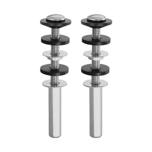 VEVOR Universal Toilet Seat Bolts Kit, 2PCS Metal Heavy Duty Toilet Tank Bolts, Stainless Steel Toilet Seat Screws Replacement Kit with Long Downlock Nuts, Rubber Washers Gaskets, Toilet Repair Screw