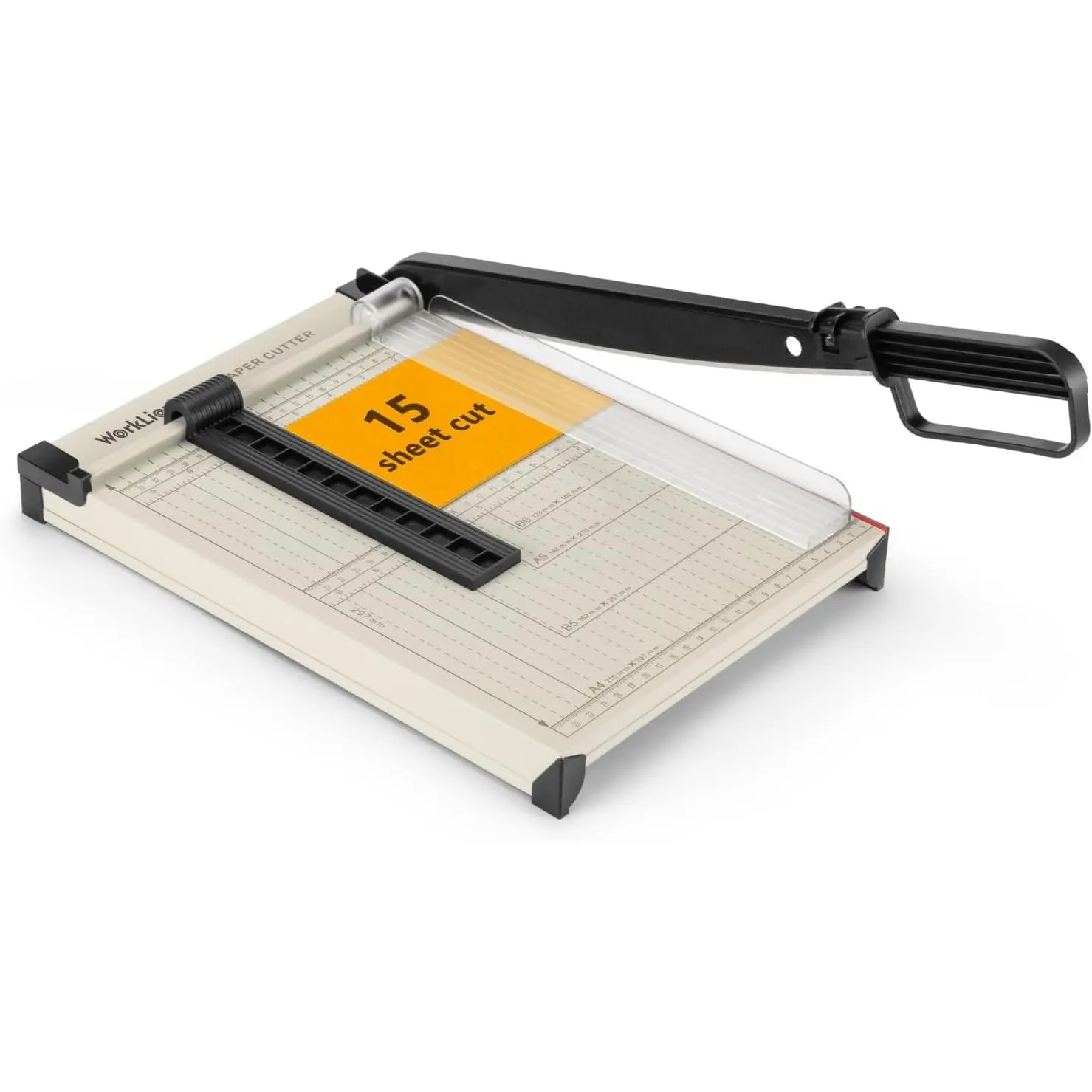 Guillotine Paper Cutter A4 – Heavy Duty Paper Trimmer with Safety Guard, 15 Sheets Capacity, Precision Cutter for Cutting Paper, Card, Photos, Vinyl and More with Ease