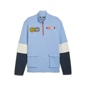 PUMA Mens X Childhood Dreams Dreaming Shirt Casual Tops Casual Quarter Zip - Blue