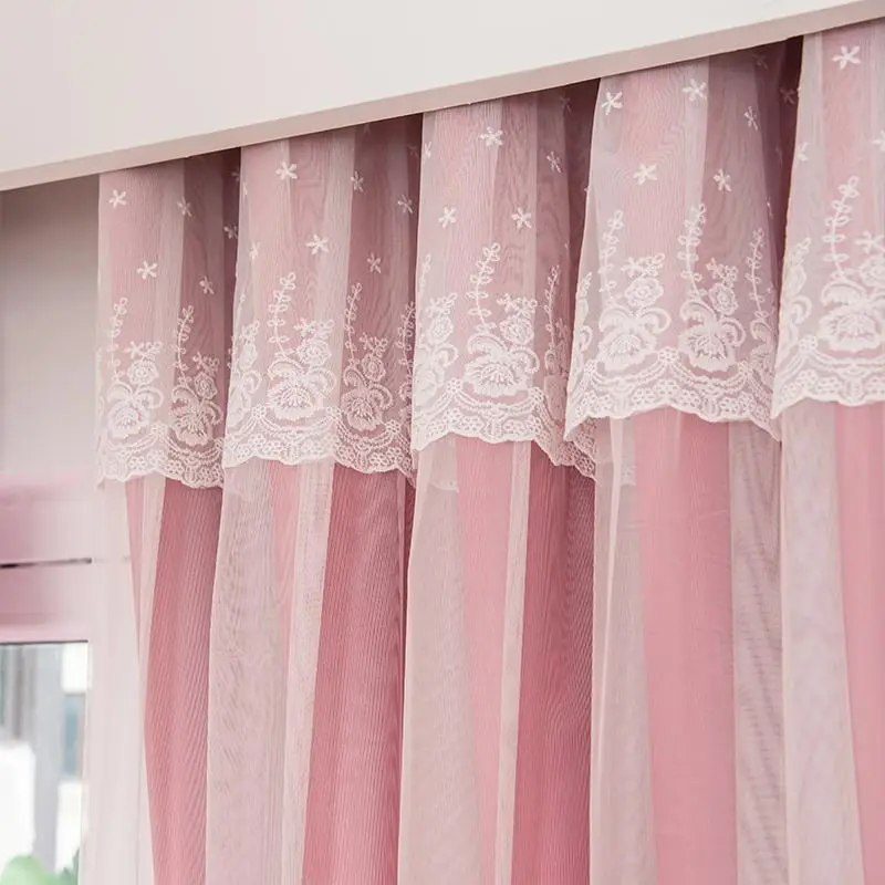 Aesthetic Double Layer Lace Curtain, 1 Count Star & Floral Embroidery Window Curtain, Window Drapes for Home Living Room Bedroom