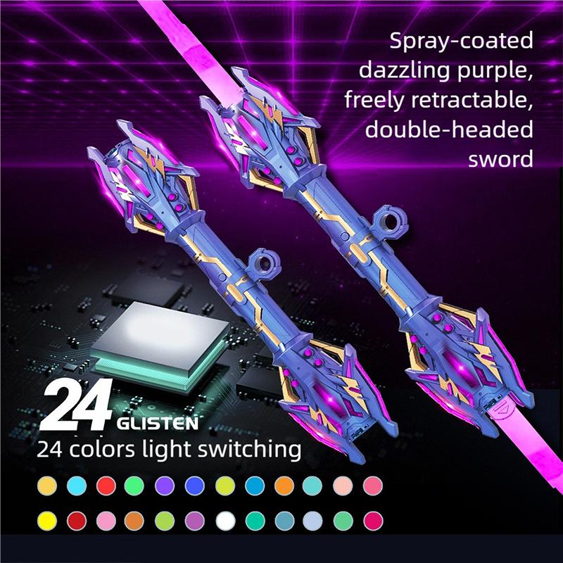 Thunder Star Scepter - Retractable Double-Ended Handheld Toy | Smart Sound-Activated Color Change & Dynamic Lighting Effects with Built-in High-Capacity Battery | Gift Giving | Handheld Toy | Handheld Sword | Children's Toy / Kids' Toy | Gift for Children