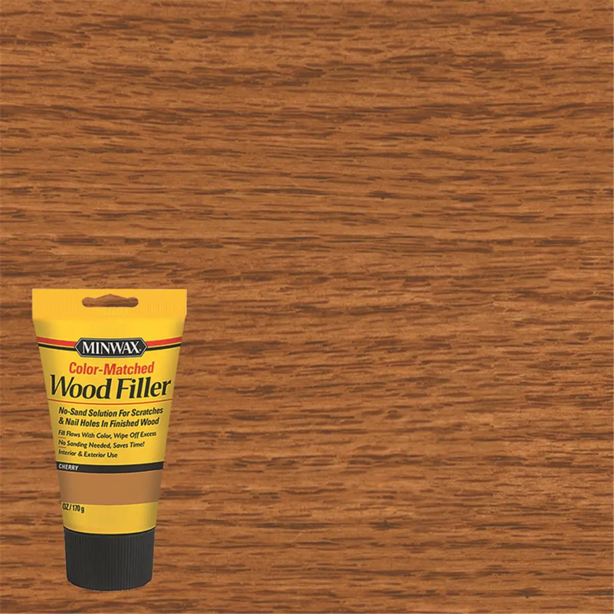 Minwax Color-Cherry Wood Filler (6oz/6 fl oz) - Solvent-Free, Soap-and-Water Cleanup, Easy-Excess Removal, Anti-Skid, Hardens & Cures for Automotive & Motorcycle Paint Care Maintenance (Indoors/Outdoors Use)