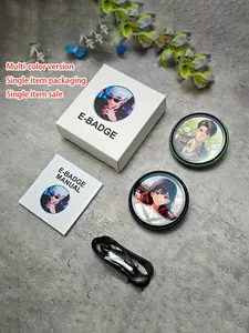 Anime Electronic Badge Display, Dynamic Digital Badge, Anime Accessories, Badge Pins, Perfect Gift for Otaku Fans and Friends, Unique Collectible Item