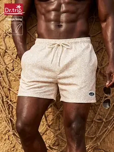 Men's Beach Shorts, Swimming Shorts, Loose Fit Mesh Triangle Lining, Quick-Dry Summer Swim Trunks, Casual Three-Quarter Length, Breathable and Comfortable
