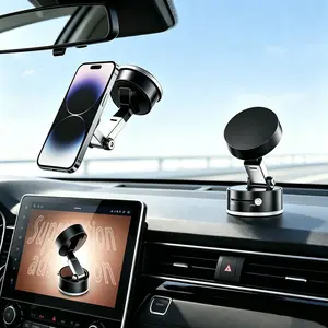 Hnyton 2026 Retractable Car Phone Mount, Magnetic Holder with Vacuum Suction Base, Anti-Slip Base & Foldable Design for Car/Home/Travel/Mirror/Gym, Car Accessories