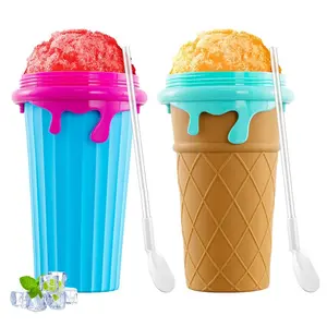 Silicone Ice Cream Popsicle Maker Cup Mold, DIY Milkshake Smoothie Juice Bottle, Summer Fruit Cup, Squeeze Sand Ice Cup, Homemade Squeeze Shaker Cup