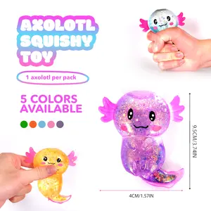 Long-Tailed Axolotl Squishy Stress Ball - Soft Touch Fidget Toy for Stress Relief, Hand Strength Training, Party Gift Filler | Squishies